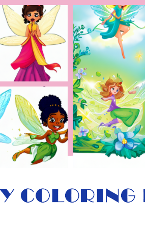 fairy coloring page for kids and adults