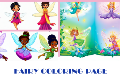 fairy coloring page for kids and adults