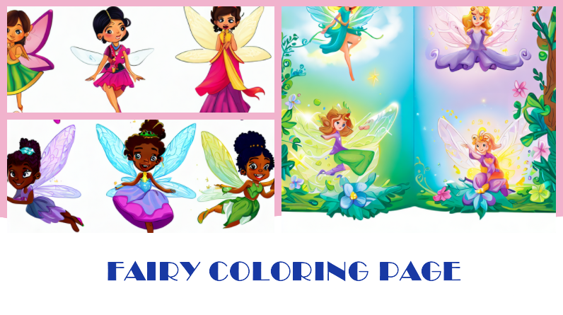 fairy coloring page for kids and adults